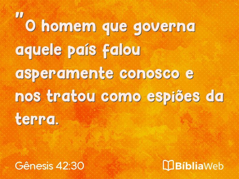 Gênesis 42:30 em imagem para compartilhar