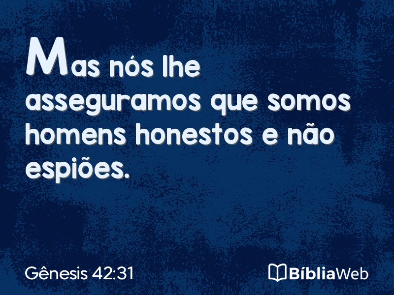 Gênesis 42:31 em imagem para compartilhar