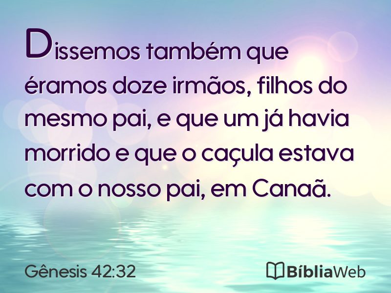 Gênesis 42:32 em imagem para compartilhar