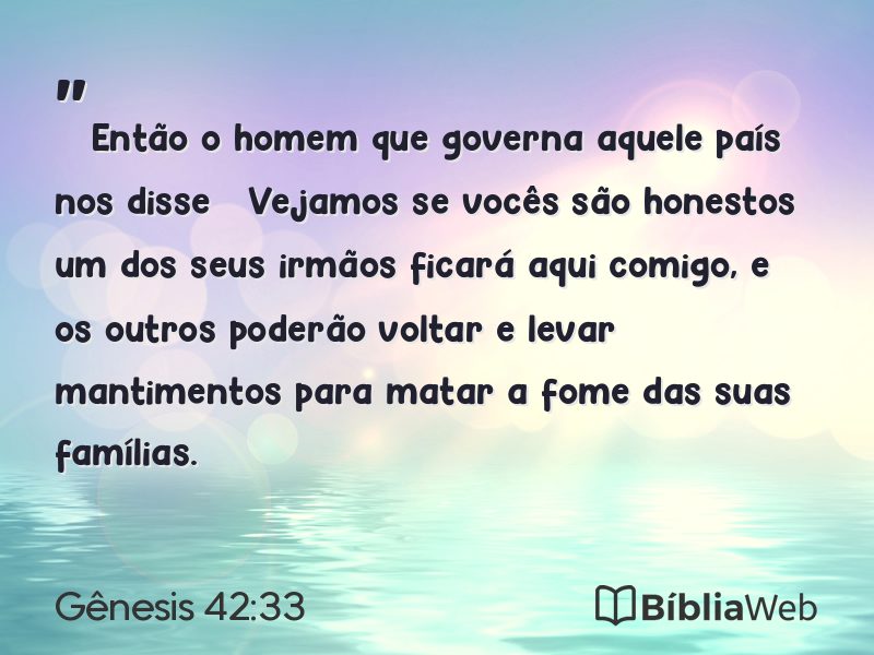 Gênesis 42:33 em imagem para compartilhar