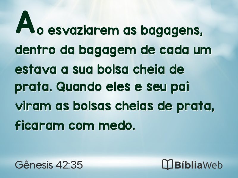 Gênesis 42:35 em imagem para compartilhar
