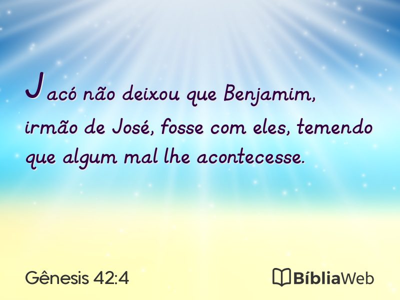 Gênesis 42:4 em imagem para compartilhar