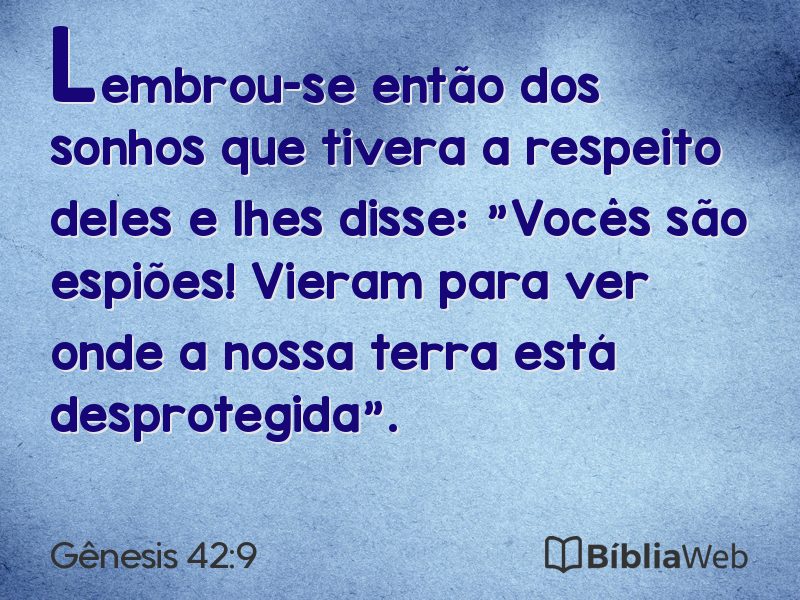Gênesis 42:9 em imagem para compartilhar