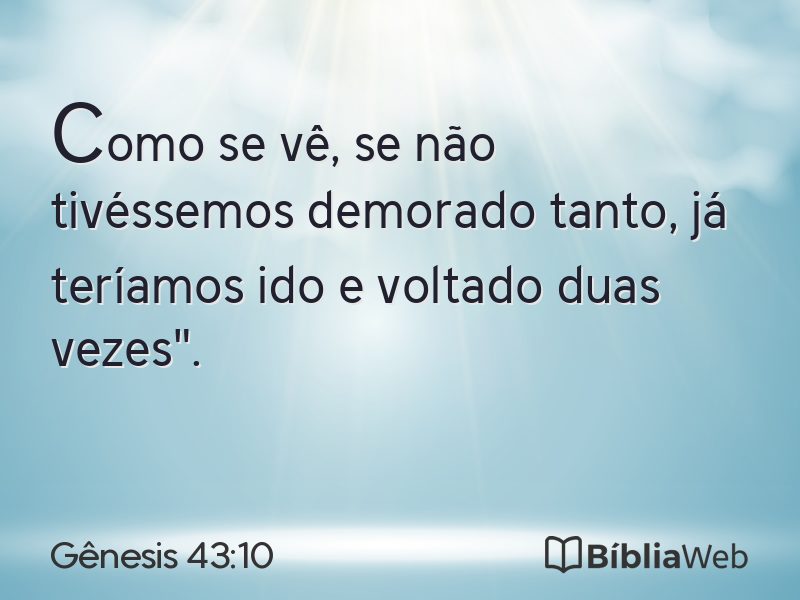 Gênesis 43:10 em imagem para compartilhar
