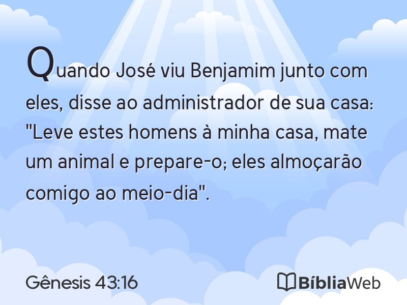 Gênesis 43:16 em imagem para compartilhar