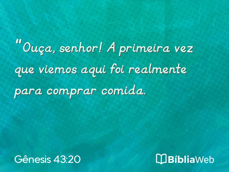 Gênesis 43:20 em imagem para compartilhar