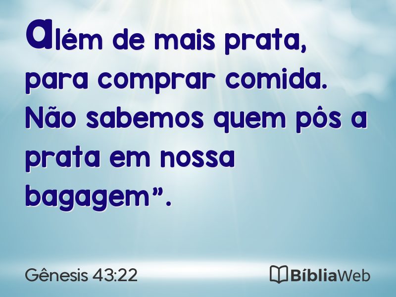 Gênesis 43:22 em imagem para compartilhar