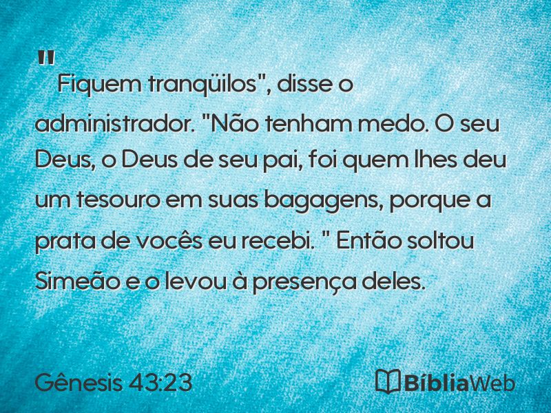 Gênesis 43:23 em imagem para compartilhar