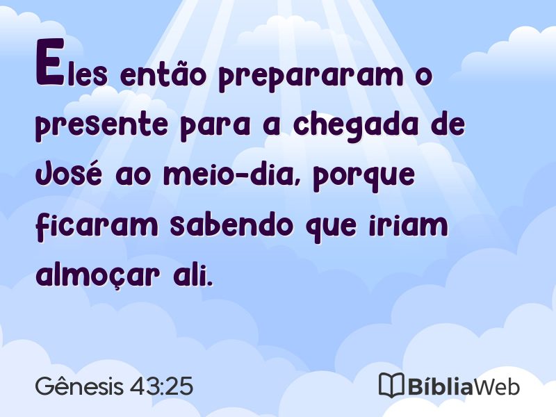 Gênesis 43:25 em imagem para compartilhar