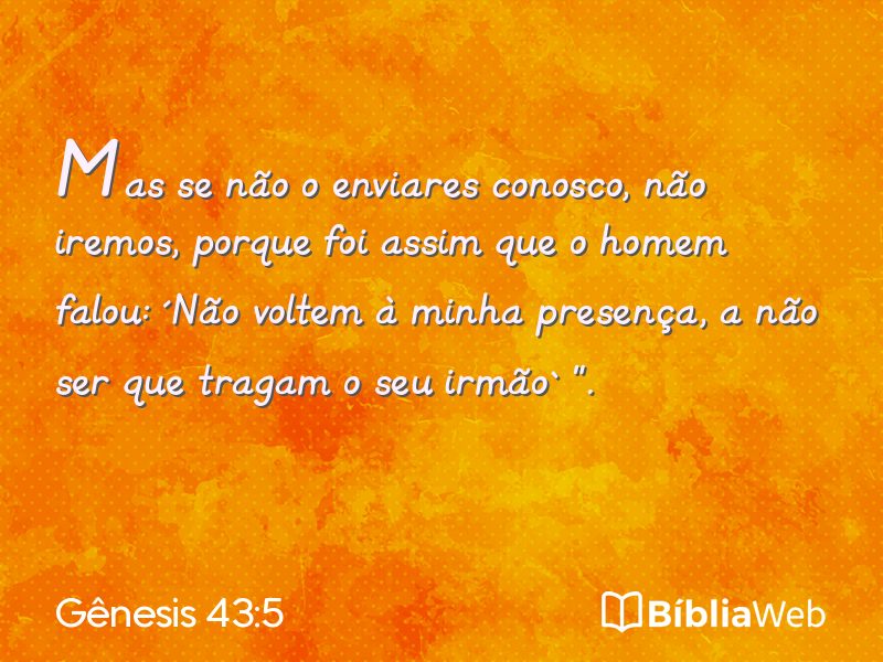 Gênesis 43:5 em imagem para compartilhar
