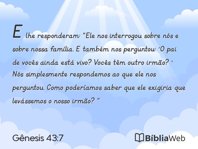 Gênesis 43:7 em imagem para compartilhar