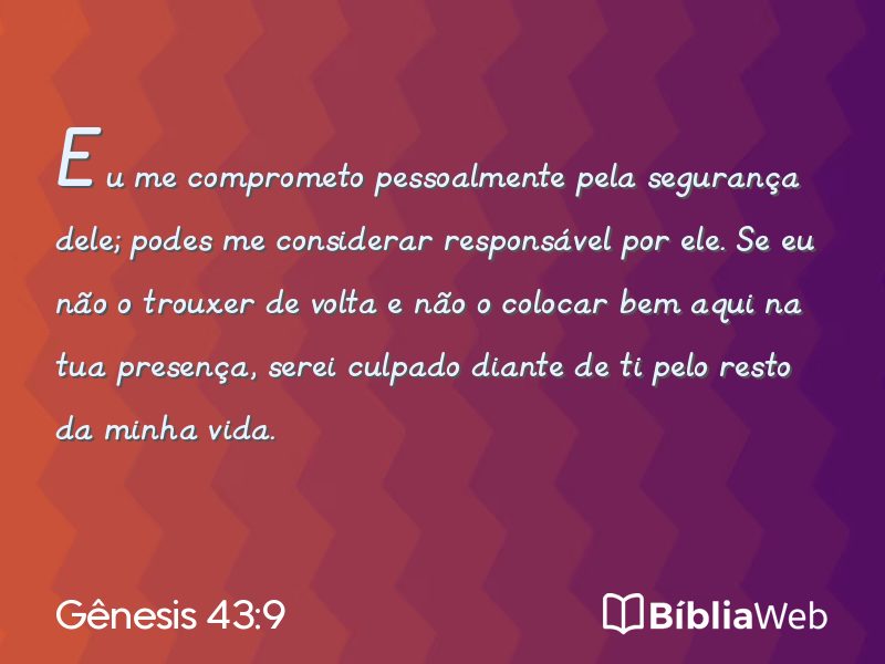 Gênesis 43:9 em imagem para compartilhar