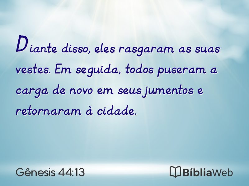 Gênesis 44:13 em imagem para compartilhar