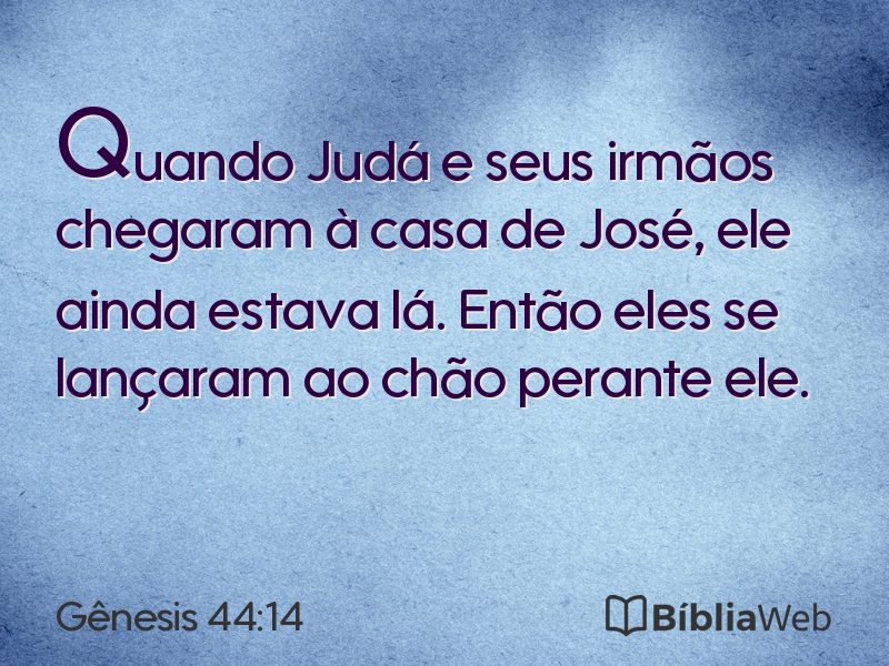 Gênesis 44:14 em imagem para compartilhar