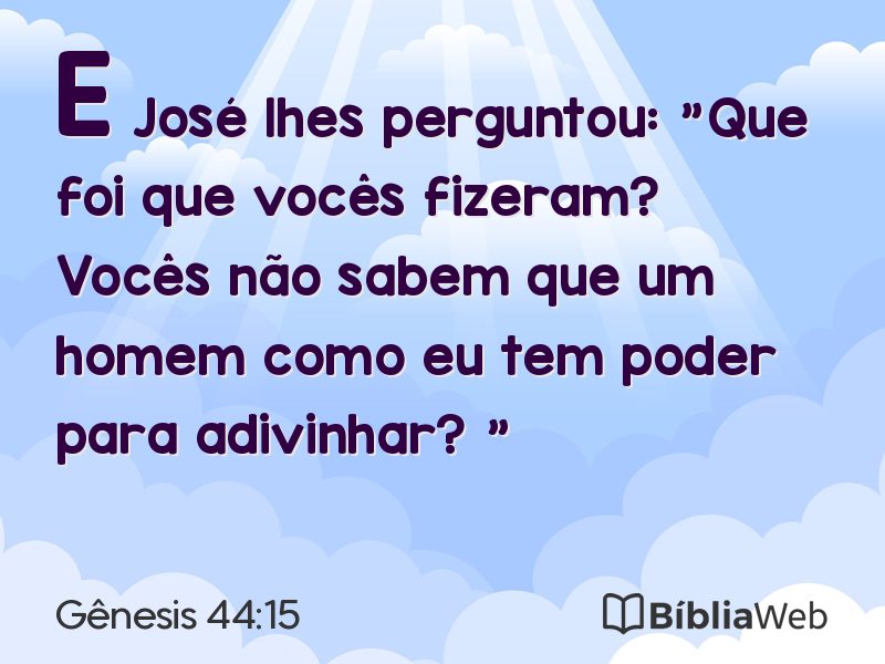 Gênesis 44:15 em imagem para compartilhar