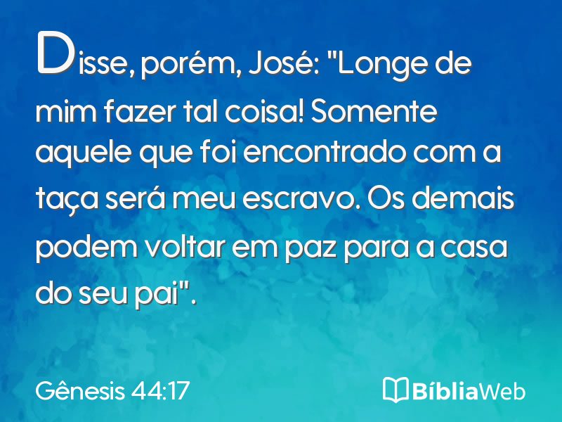 Gênesis 44:17 em imagem para compartilhar