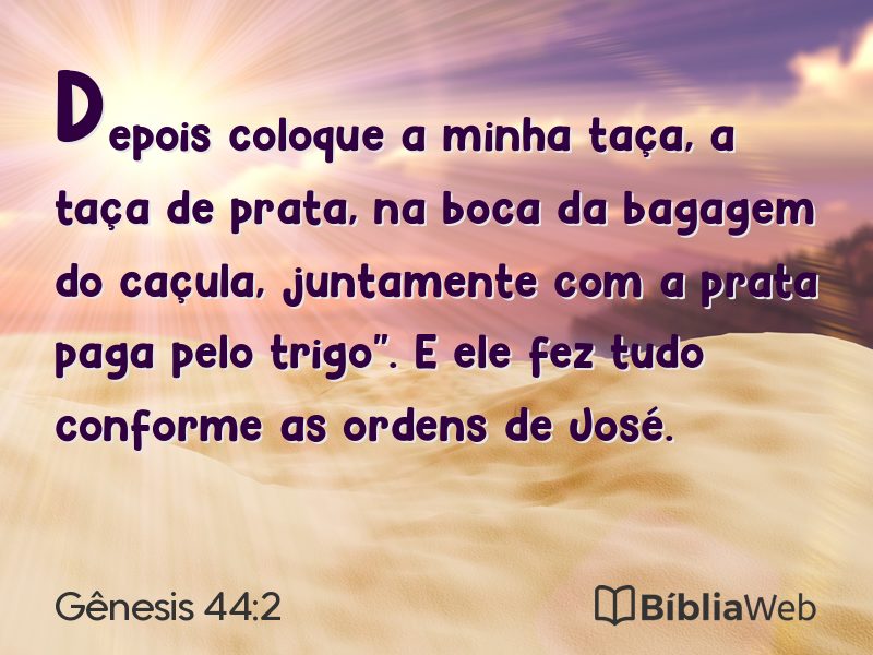 Gênesis 44:2 em imagem para compartilhar