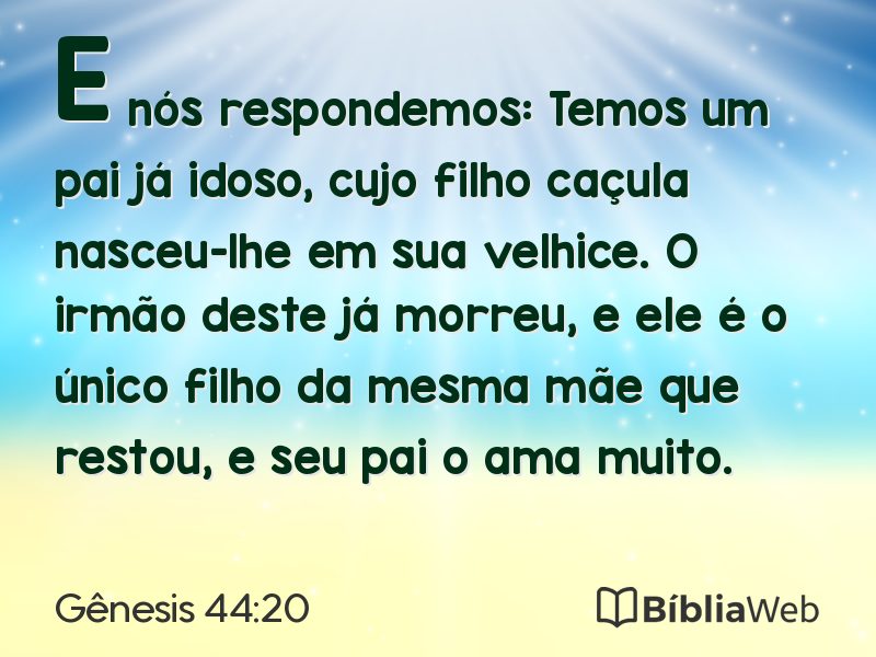 Gênesis 44:20 em imagem para compartilhar