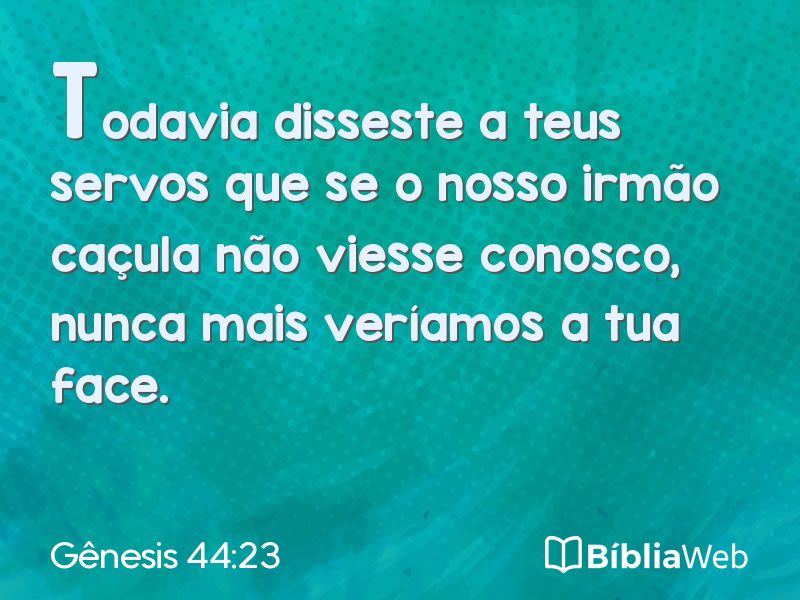 Gênesis 44:23 em imagem para compartilhar