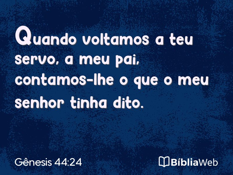 Gênesis 44:24 em imagem para compartilhar