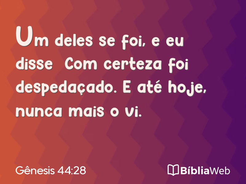 Gênesis 44:28 em imagem para compartilhar