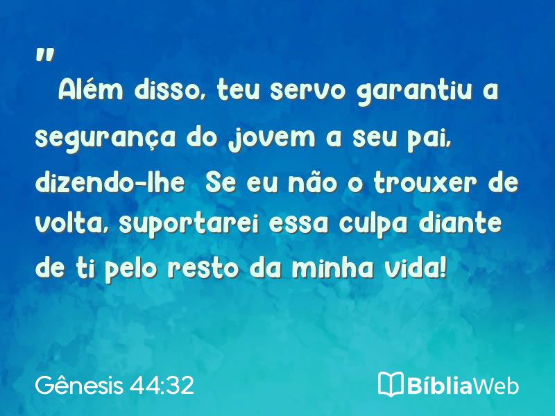 Gênesis 44:32 em imagem para compartilhar