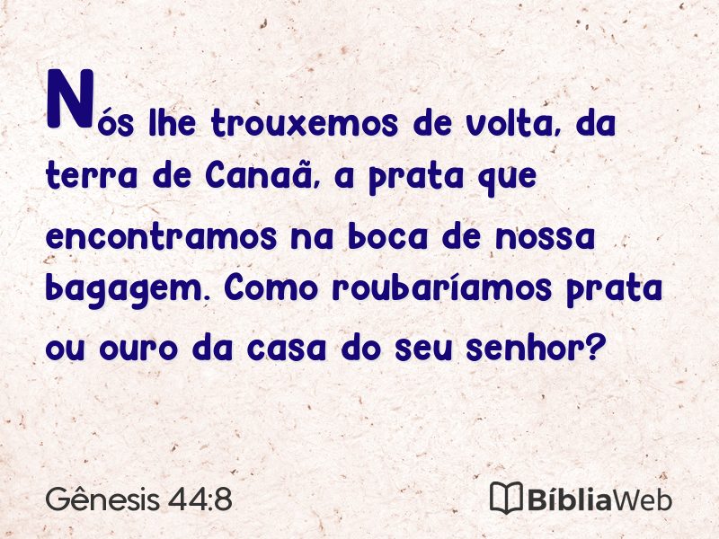 Gênesis 44:8 em imagem para compartilhar