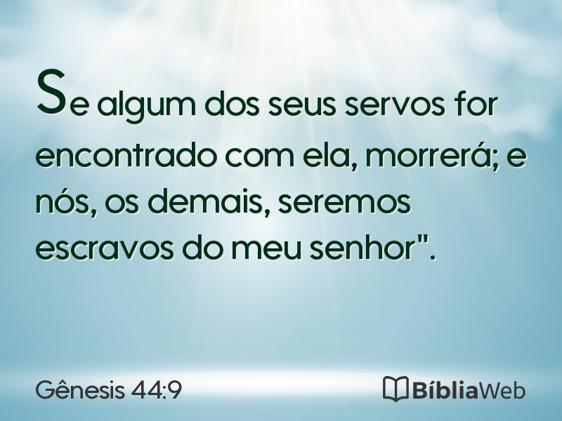 Gênesis 44:9 em imagem para compartilhar