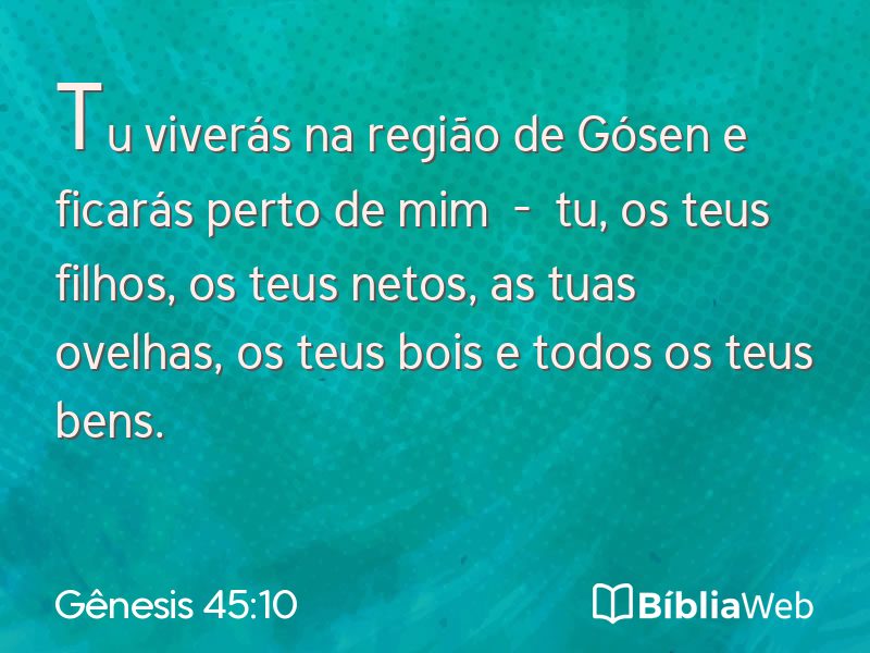Gênesis 45:10 em imagem para compartilhar