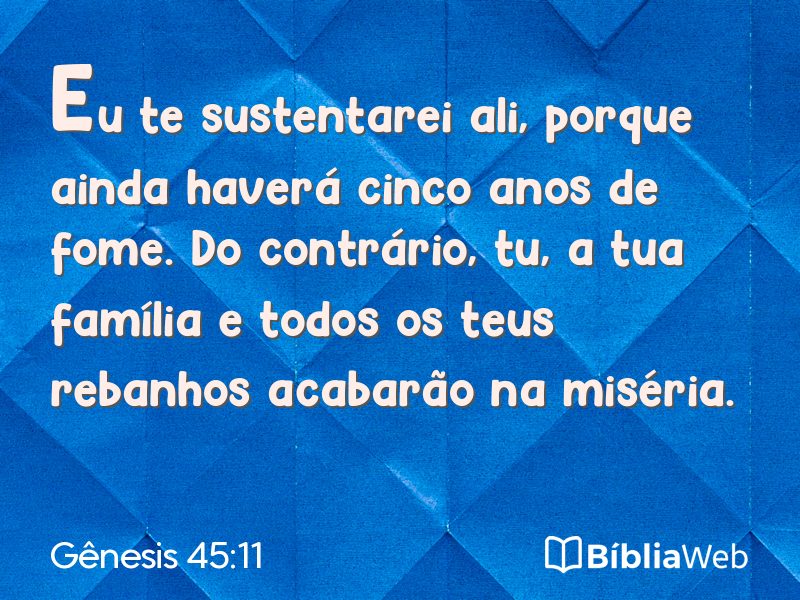 Gênesis 45:11 em imagem para compartilhar