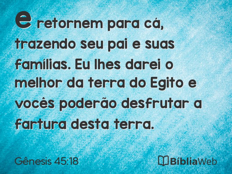 Gênesis 45:18 em imagem para compartilhar