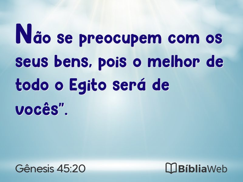 Gênesis 45:20 em imagem para compartilhar