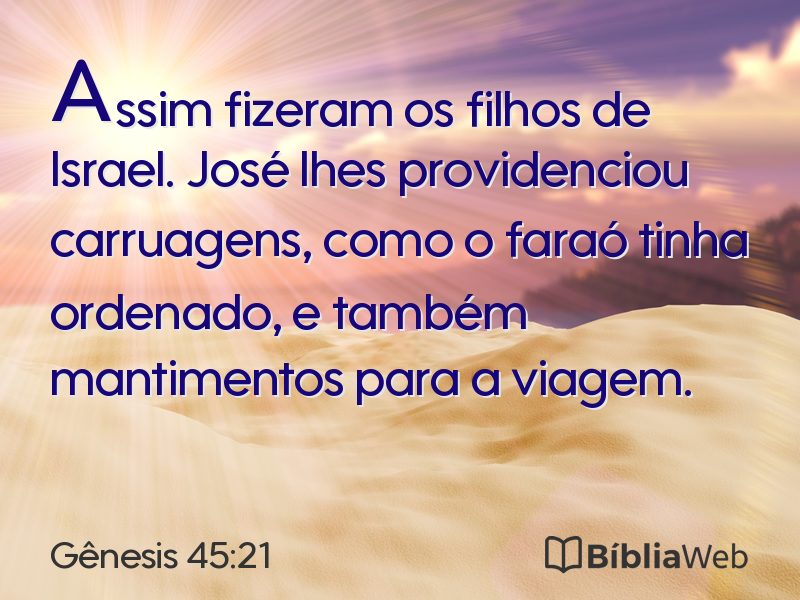 Gênesis 45:21 em imagem para compartilhar