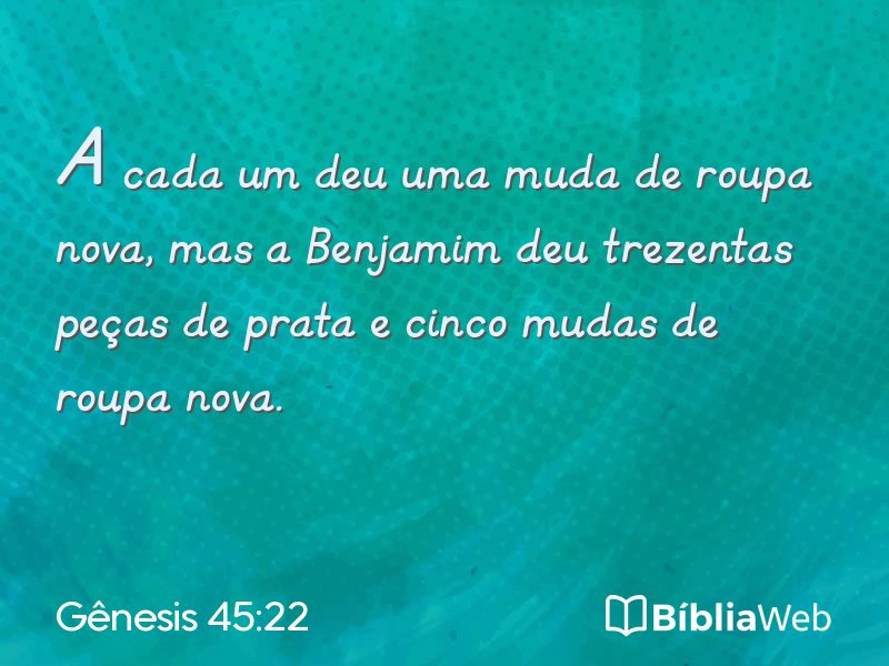 Gênesis 45:22 em imagem para compartilhar