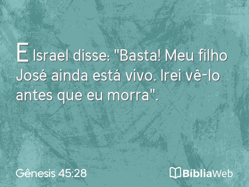 Gênesis 45:28 em imagem para compartilhar