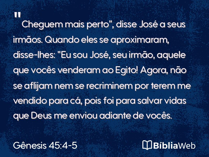 Gênesis 45:4-5 em imagem para compartilhar