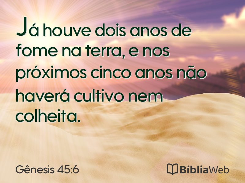 Gênesis 45:6 em imagem para compartilhar