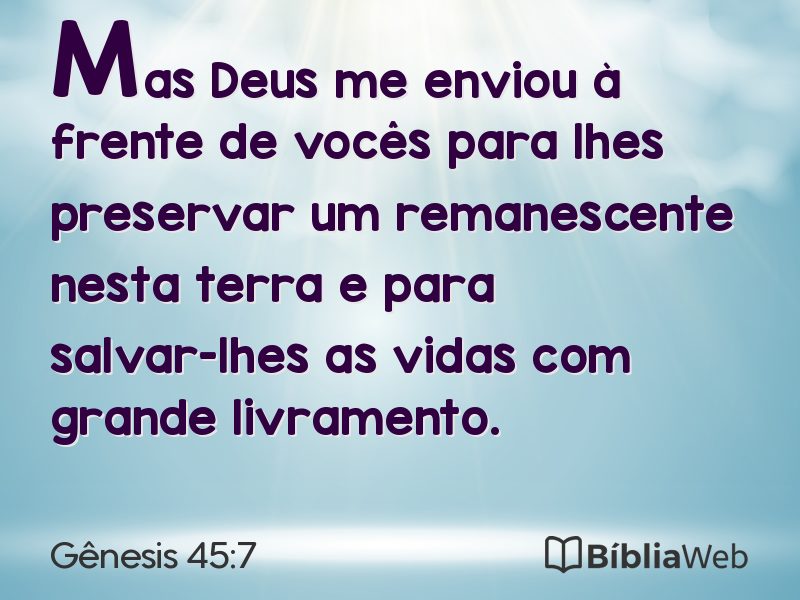 Gênesis 45:7 em imagem para compartilhar