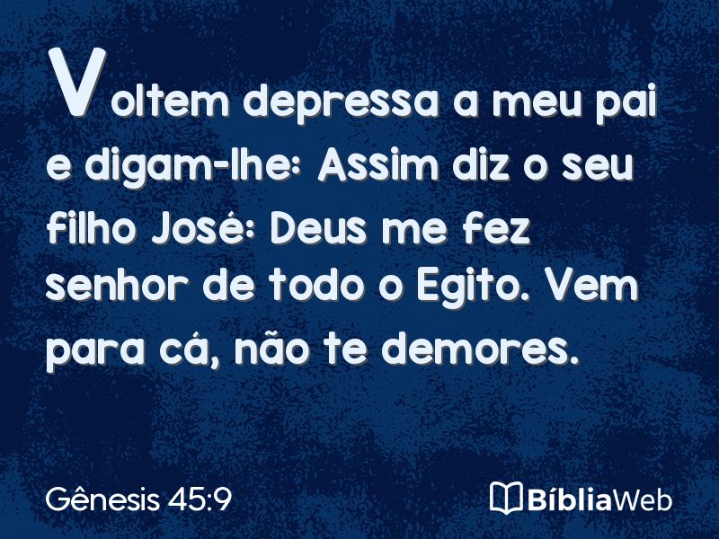 Gênesis 45:9 em imagem para compartilhar