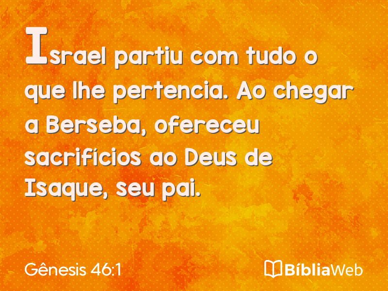 Gênesis 46:1 em imagem para compartilhar