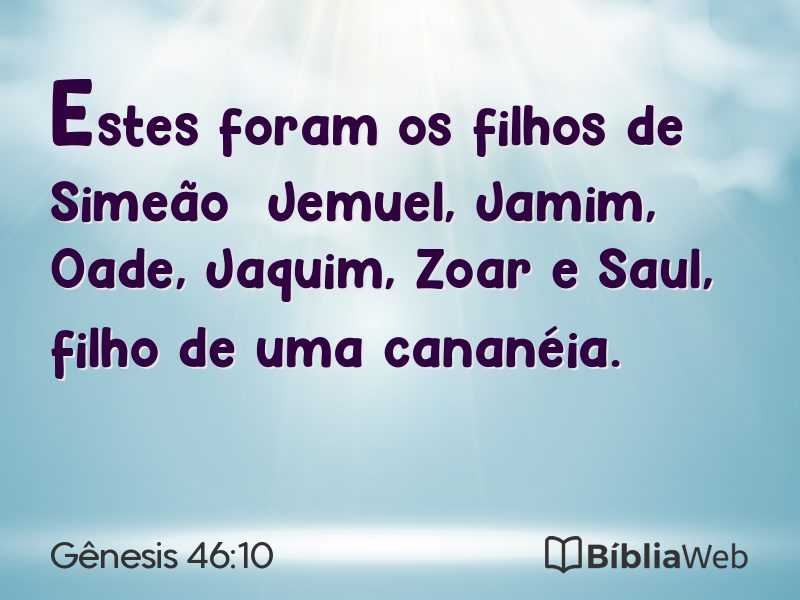 Gênesis 46:10 em imagem para compartilhar