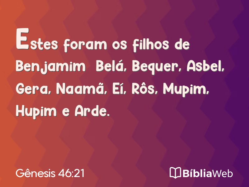 Gênesis 46:21 em imagem para compartilhar