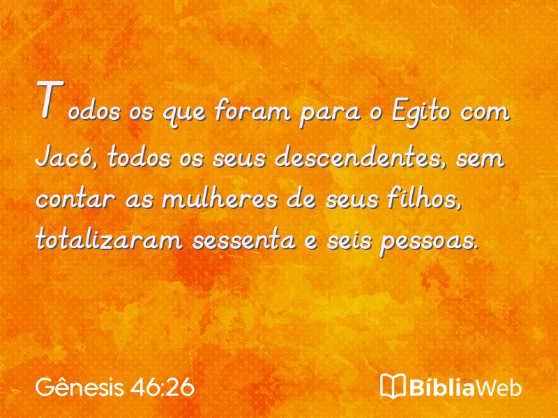 Gênesis 46:26 em imagem para compartilhar