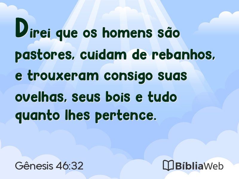 Gênesis 46:32 em imagem para compartilhar