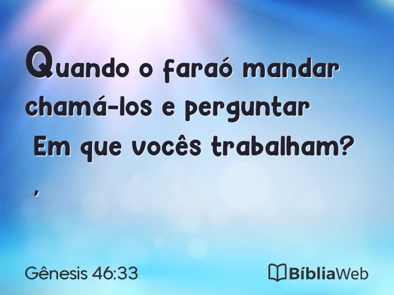 Gênesis 46:33 em imagem para compartilhar