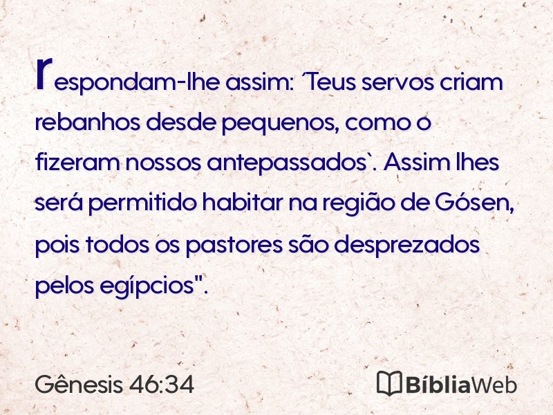 Gênesis 46:34 em imagem para compartilhar