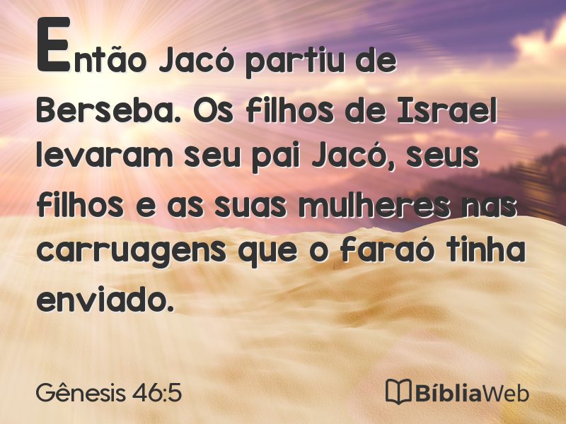Gênesis 46:5 em imagem para compartilhar