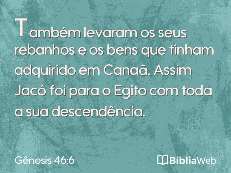 Gênesis 46:6 em imagem para compartilhar