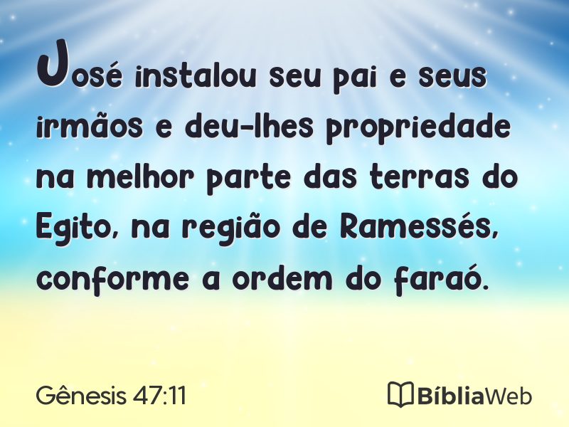 Gênesis 47:11 em imagem para compartilhar