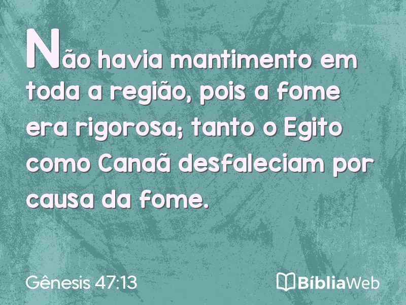 Gênesis 47:13 em imagem para compartilhar